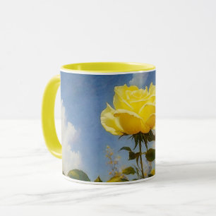 Yellow Rose Flower Nature Art Mug Cup