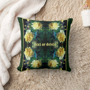 Yellow Rose Flower Pair Abstract Personalised Cushion
