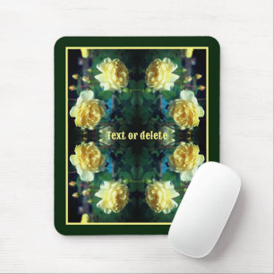 Yellow Rose Flower Pair Abstract Personalised Mouse Pad