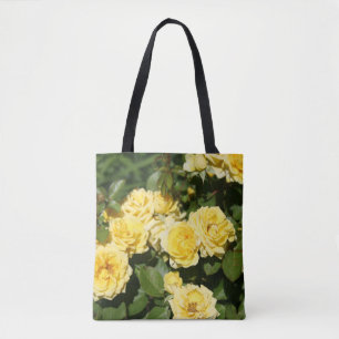 Yellow Rose Flower Patch Tote Bag