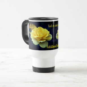 Yellow Rose Flower Personalised  Travel Mug