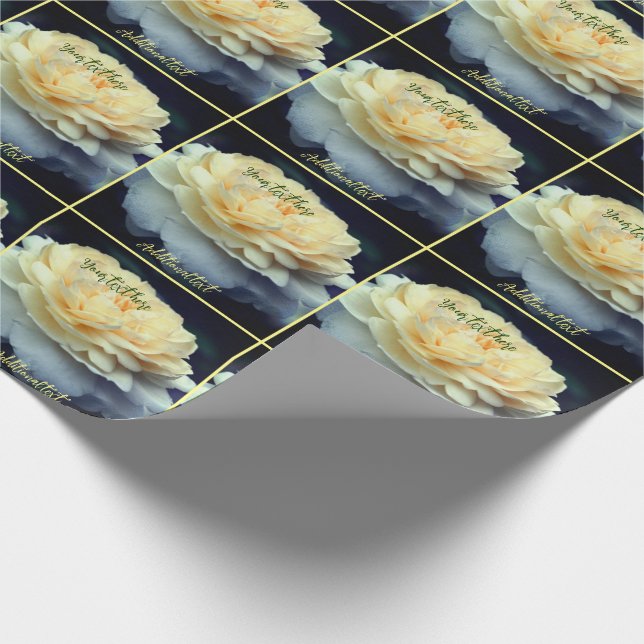 Yellow Rose Flower Personalised  Wrapping Paper (Corner)