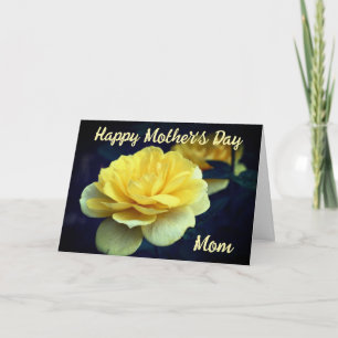 Yellow Rose Flower Personalized Mother's Day Card
