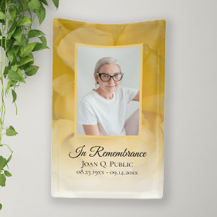 Yellow Rose Flower Petals Funeral Memorial Banner