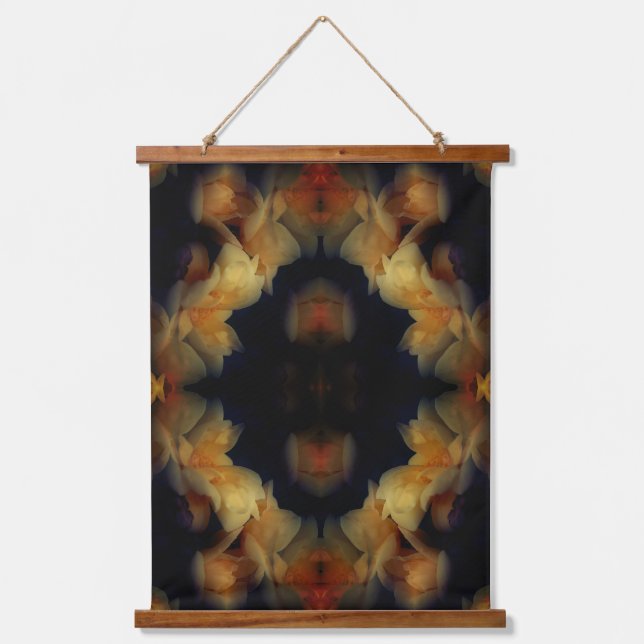 Yellow Rose Flowers Abstract Nature Art  Hanging Tapestry (Front)