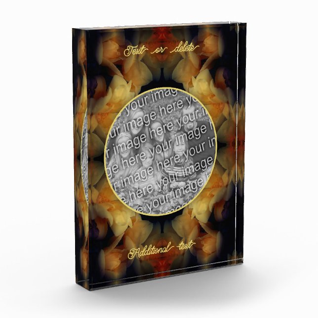 Yellow Rose Flowers Create Your Own Photo Block (Left)