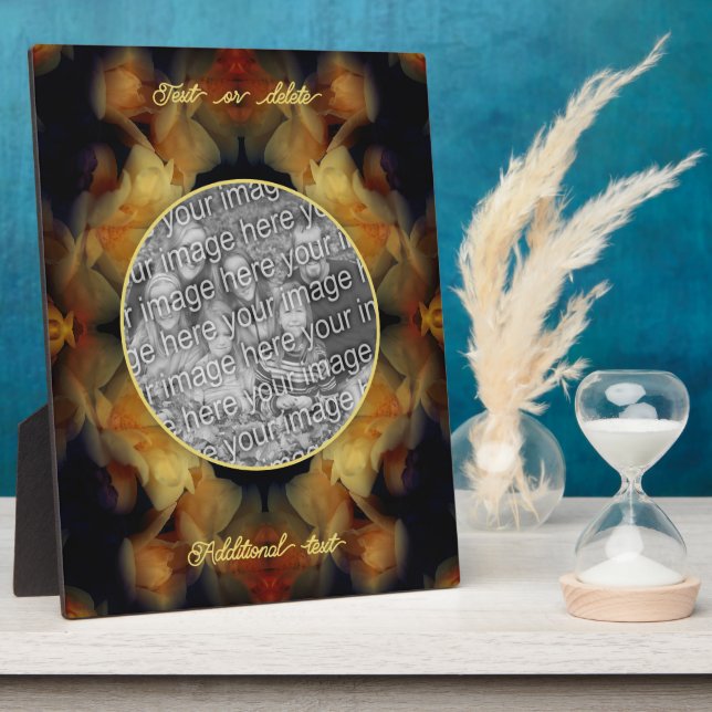 Yellow Rose Flowers Create Your Own Photo Plaque (Side)