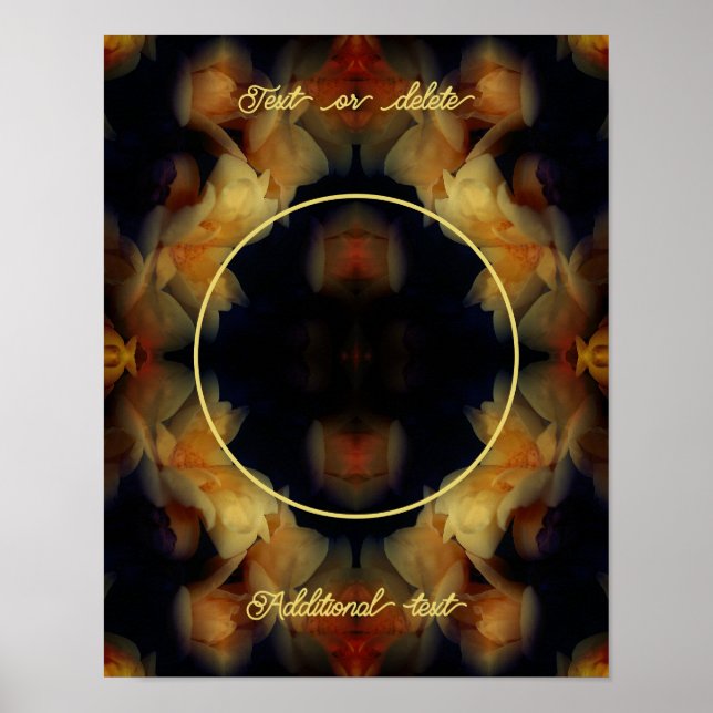 Yellow Rose Flowers Frame Create Your Own Photo Poster (Front)