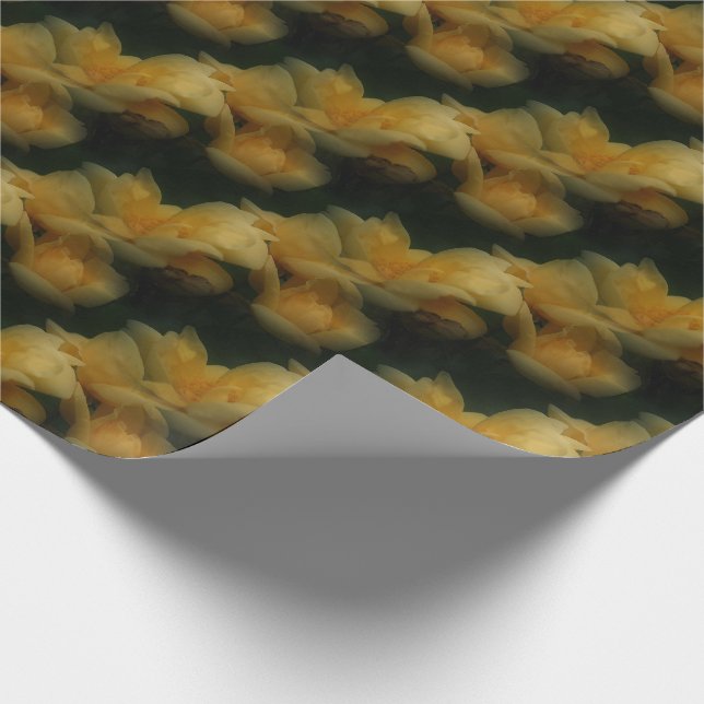 Yellow Rose Flowers Nature Art Pattern    Wrapping Paper (Corner)