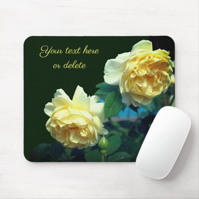 Yellow Rose Flowers Personalised Mouse Pad (With Mouse)