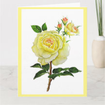 Yellow rose greeting card