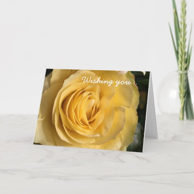 Yellow Rose Happy Birthay Card Greeting (Front)