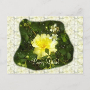 Yellow Rose in Brambles Summer Solstice Litha Postcard