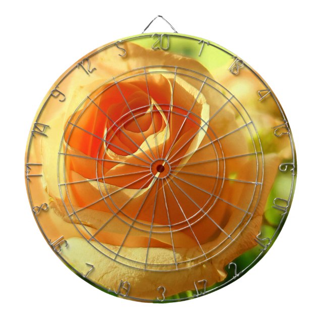 Yellow Rose in Full Bloom Dartboard (Front)