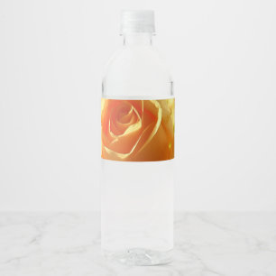 Yellow Rose in Full Bloom Water Bottle Label