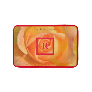 Yellow Rose is the Best Monogrammed Personalised Bath Mat