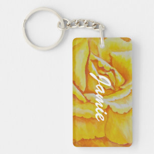 Yellow Rose Key Ring