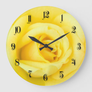 Yellow rose large clock