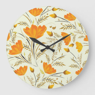 Yellow rose large clock