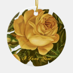 Yellow Rose Love Ornament