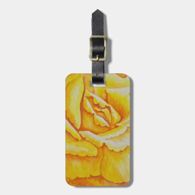 Yellow Rose Luggage Tag (Front Vertical)