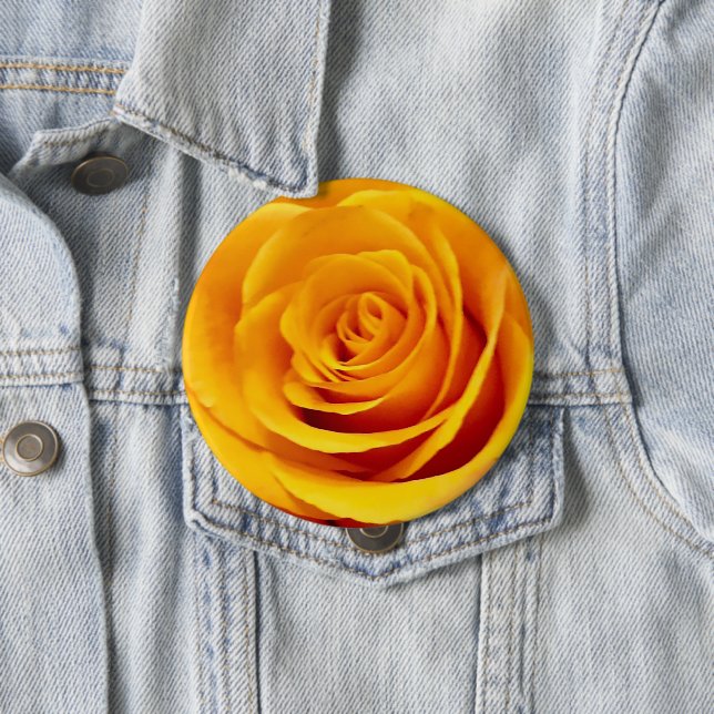 Yellow Rose Macro 10 Cm Round Badge (In Situ)