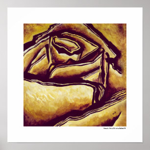 Yellow Rose Maze Abstract Floral MC Belkadi Poster