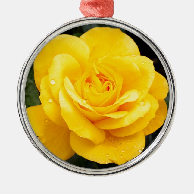 Yellow Rose Metal Tree Decoration (Front)
