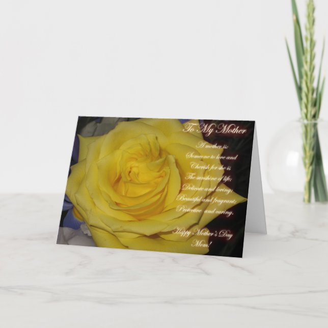 Yellow Rose Mother's Day Card (Front)