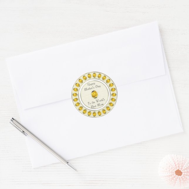 Yellow Rose Mother's Day Sticker (Envelope)