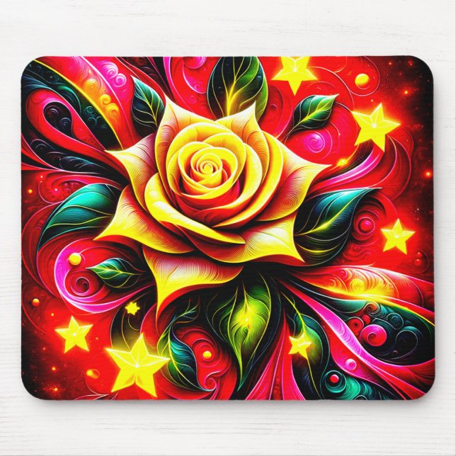 Yellow Rose Mouse Pad (Front)