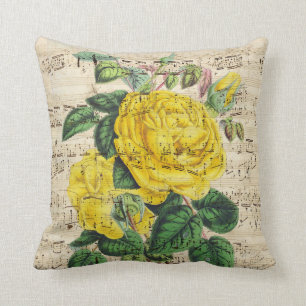 Yellow Rose Music Cushion