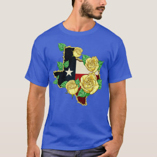 Yellow Rose Of Texas Flag Proud Texan American Pat T-Shirt