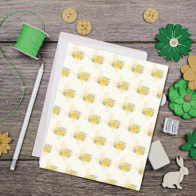 Yellow Rose of Texas Gingham Scrapbook Paper (Creator Uploaded)