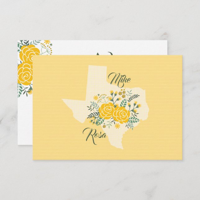Yellow Rose of Texas - Gingham State Wedding RSVP (Front/Back)
