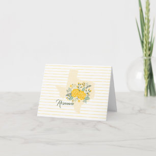 Yellow Rose of Texas - Gingham State with Roses Thank You Card
