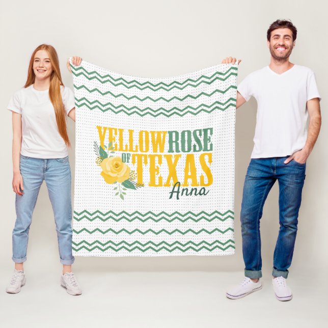Yellow Rose of Texas - Single Rose Fleece Blanket (In Situ)