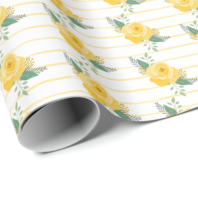 Yellow Rose of Texas - Single Rose Wrapping Paper (Roll Corner)