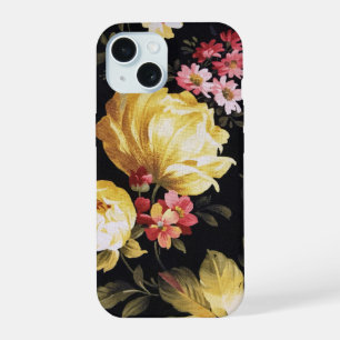 Yellow Rose On Black iPhone 15 Case