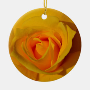 Yellow Rose, orange rose, romantic rose  Ceramic Ornament