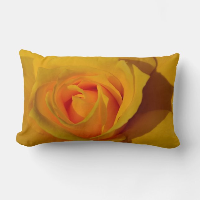Yellow Rose orange rose romantic rose Lumbar Cushion (Front)