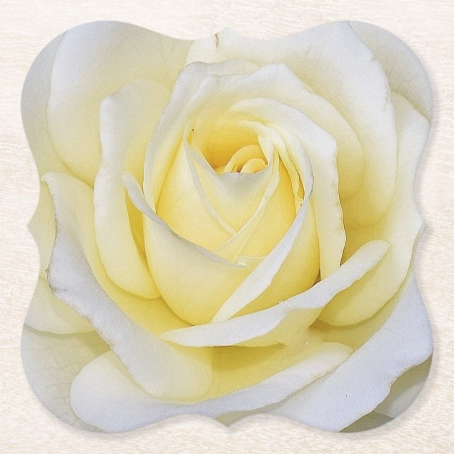 Yellow Rose Paper Coaster (Front)