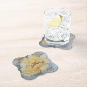 Yellow Rose Paper Coaster