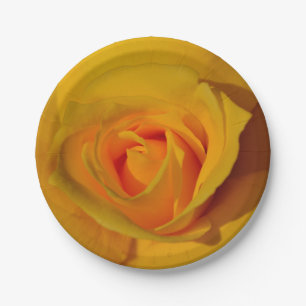 Yellow Rose Paper Plate