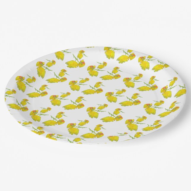 Yellow Rose Paper Plate (Angled)