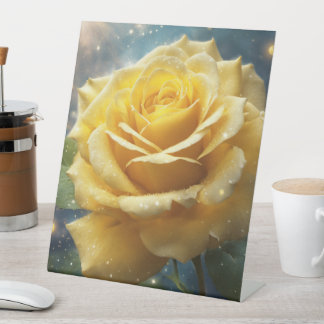 Yellow Rose Pedestal Sign