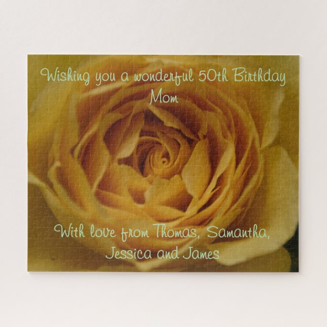 Yellow Rose Personalizable Jigsaw Puzzle (Horizontal)