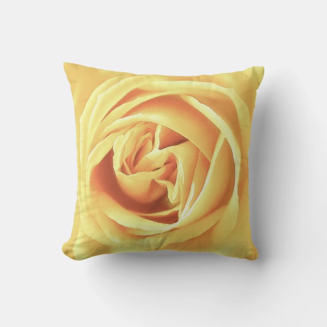 Yellow rose print cushion (Front)