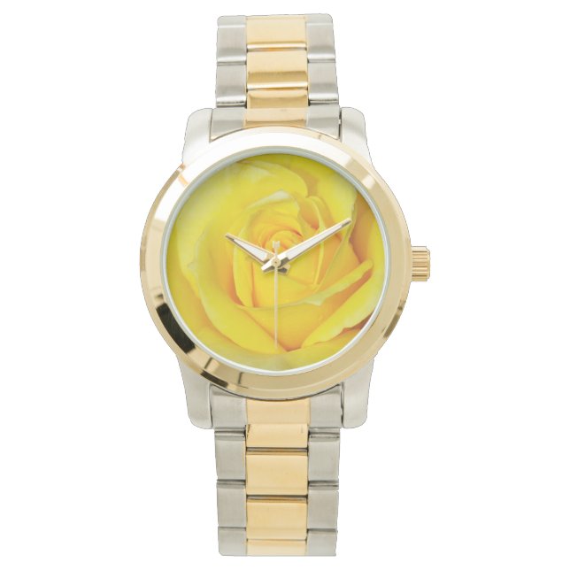 Yellow rose print watch (Front)