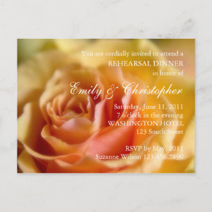 Yellow Rose • Rehearsal Dinner Invitation Postcard